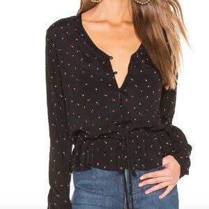 Rails Black Blouse with Dotted Accents